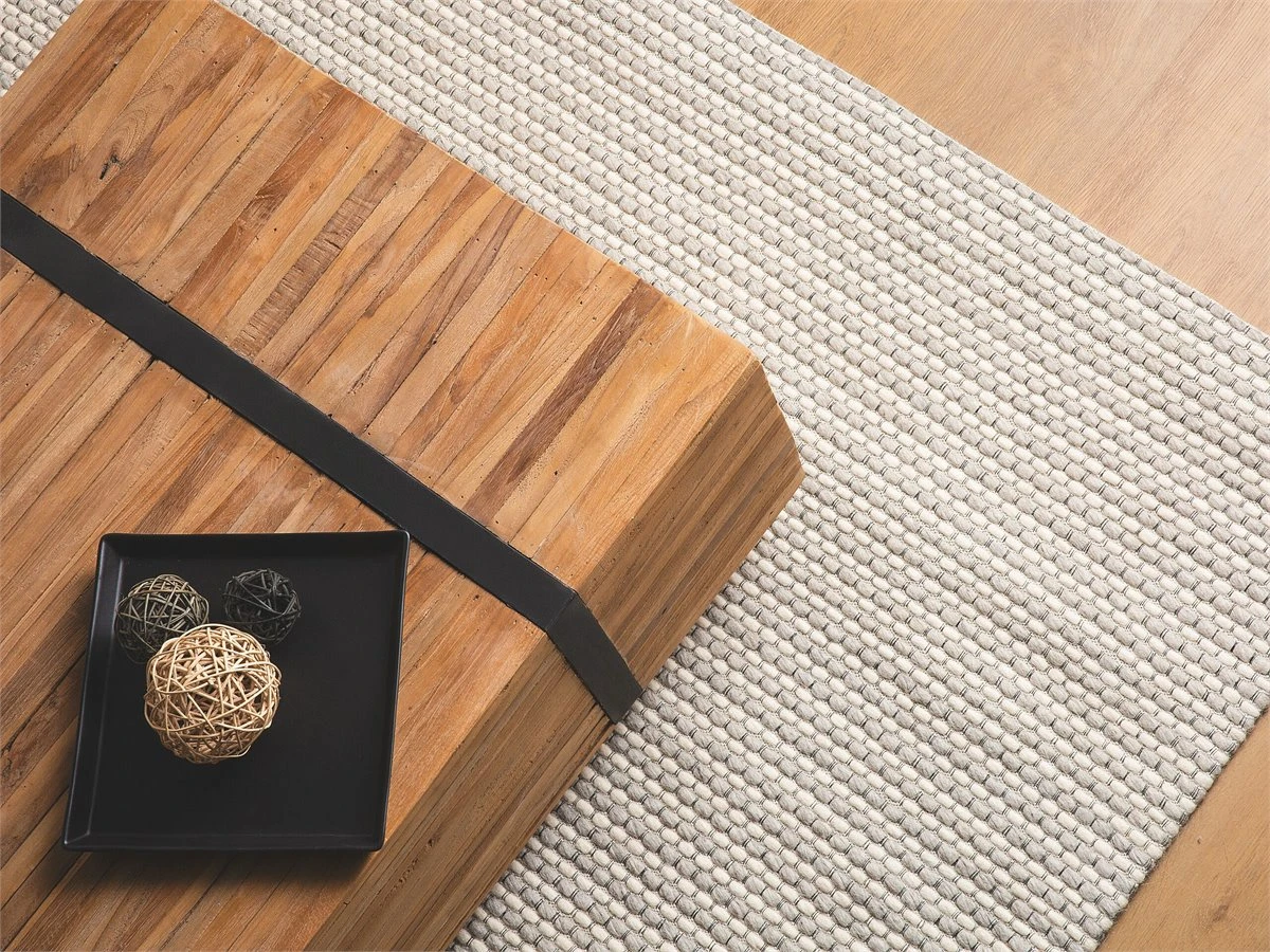 Alfombra De Lana Gris Claro 140 X 200 Cm KILIS 1 Alfombra De Lana Gris Claro 140 X 200 Cm KILIS