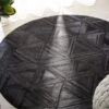 Alfombra De Piel De Vaca Negra ⌀ 140 Cm KASAR