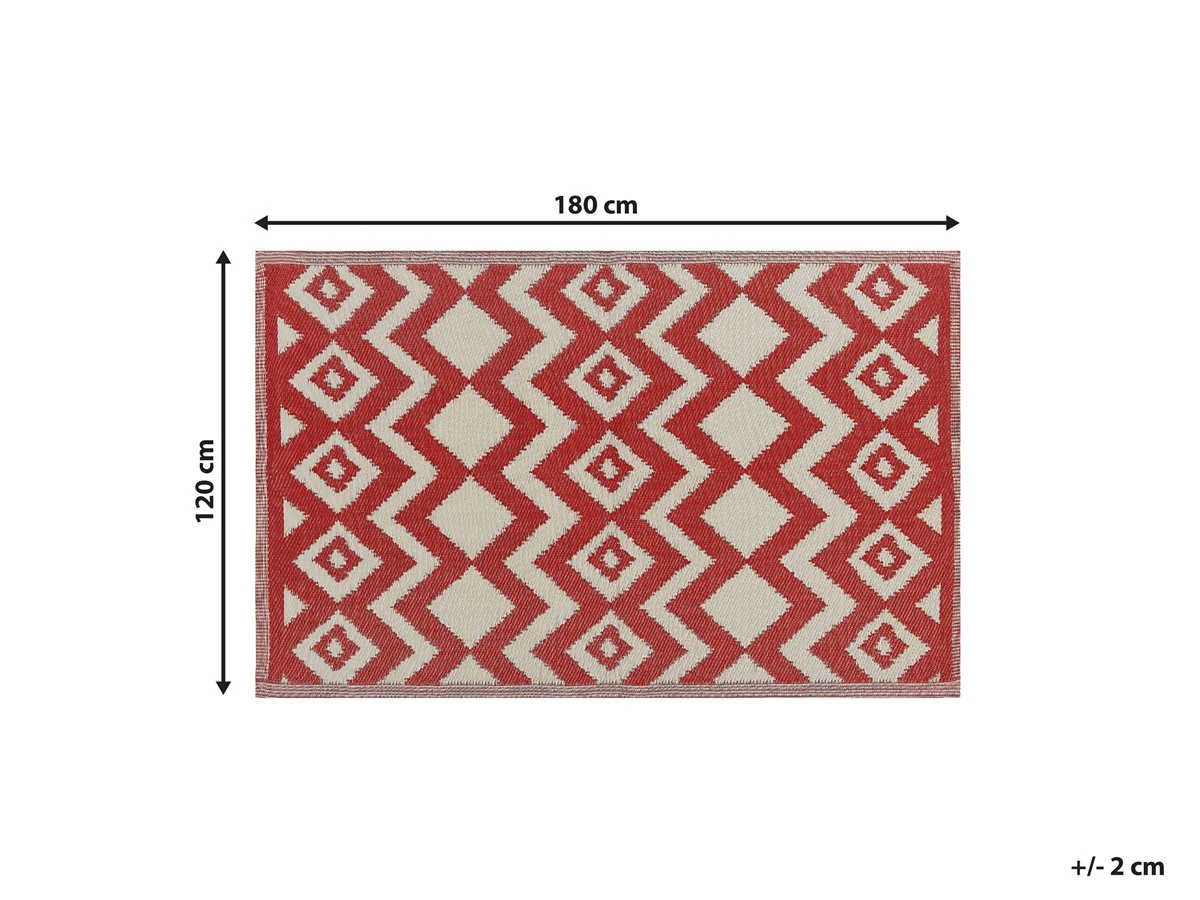 Alfombra Rojo/blanco 120 X 180 Cm DEWAS 3 Alfombra Rojo/blanco 120 X 180 Cm DEWAS - Imagen 3