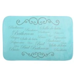 Alfombra De Ducha Microfibra Paris Azul 45 X 75 Cm