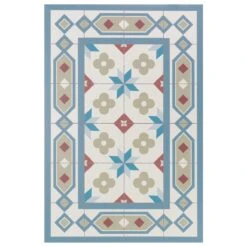 Alfombra Vinilo Baldosas Hidráulicas Boho Multicolor 90x270cm SIROCO