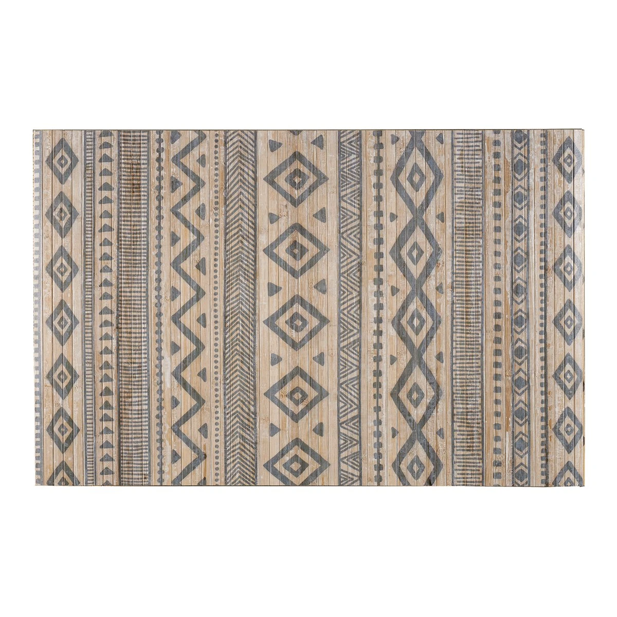 BAMBOO COOL -Alfombra Bambú Etnic Blanco-Gris, Sin Ribete Y Antideslizante, 80X150cm 1 BAMBOO COOL -Alfombra Bambú Etnic Blanco-Gris, Sin Ribete Y Antideslizante, 80X150cm