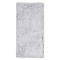 Alfombra 80 X 150 Cm Gris Poliéster Algodón