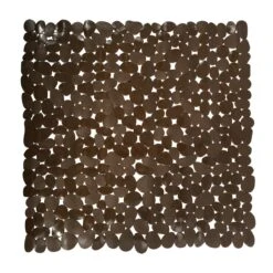 Alfombra De Ducha Pvc Piedras, Color Chocolate (53 X 53 Cm) - Msv.
