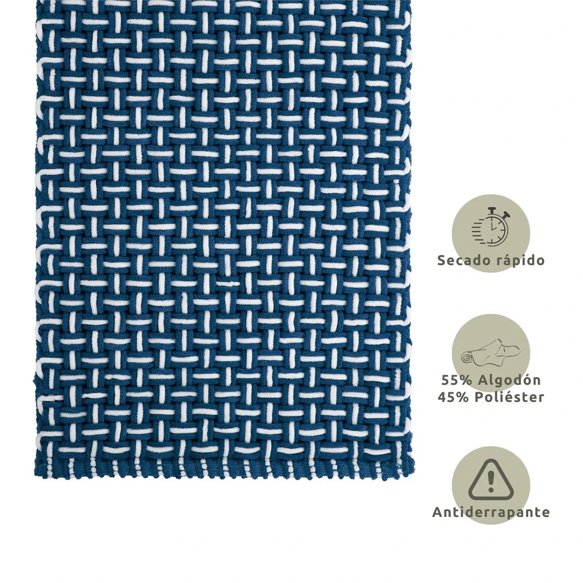 Alfombra Baño Kaipur Azulón 45x70cm Donegal Collections 2 Alfombra Baño Kaipur Azulón 45x70cm Donegal Collections - Imagen 2