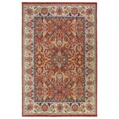 Alfombra Clásica De Pura Lana Virgen Rojo 60x120cm GASTEIZ 03