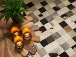 Alfombra De Piel De Vaca Multicolor 80 X 150 Cm RIZE