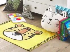 Alfombra De Algodón Amarillo/blanco/negro/naranja 60 X 90 Cm RANCHI