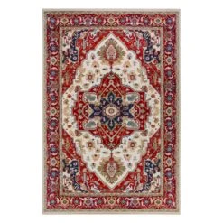 Alfombra Clásica De Pura Lana Virgen Beige 70x200cm GASTEIZ 04