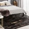 Alfombra De Piel De Vaca Marrón/beige Arena/negro 140 X 200 Cm ARTVIN