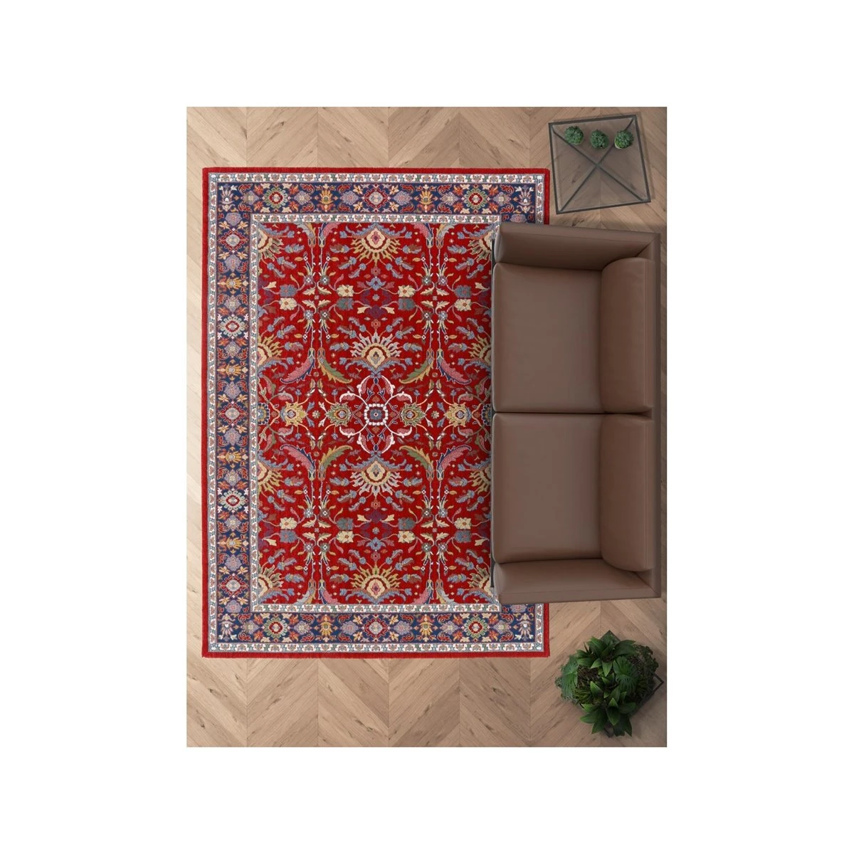 Alfombra Clásica De Pura Lana Virgen Azul 70x300cm GASTEIZ 01 2 Alfombra Clásica De Pura Lana Virgen Azul 70x300cm GASTEIZ 01 - Imagen 2