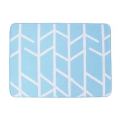 Alfombra De Baño De Forme Tree Bleu Et Blanc 50 X 70 Cm