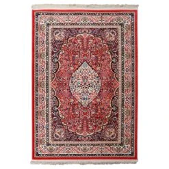 Alfombra Clásica De Pura Lana Virgen Rojo 70x135cm PERSIA 820