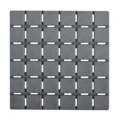 Lote 6 Alfombras Antideslizantes Quadro, Color Gris - Msv.