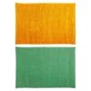 Juego De 2 Alfombras De Baño "Oruga" En Poliester 40X60Cm Verde-Safrán.