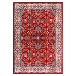 Alfombra Clásica De Pura Lana Virgen Rojo 90x160cm GASTEIZ 01