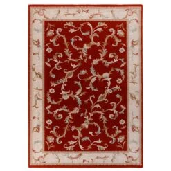 Alfombra Clásica De Pura Lana Virgen Rojo 90x250cm BYZAN 542