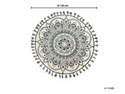 Alfombra De Algodón Verde/beige ø 120 Cm IRICE -Beneton Alfombras Tienda b85010b7183c010b196123d7818d8a5bbdcb7236 5e1bcb48fb524adf94242574c37307ad