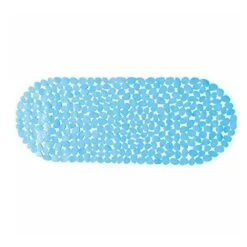 Alfombra Para Banera De Pvc Azul Con Base Antideslizante 99X39Cm