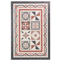 Alfombra Vinilo Baldosas Hidráulicas Modernistas Multicolor 60x240cm HISINGEN