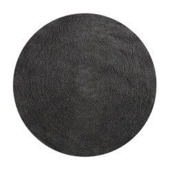 Alfombra Algodon Rondo 57Cm Gris Antracita Msv Plata