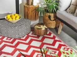 Alfombra Rojo/blanco 120 X 180 Cm DEWAS