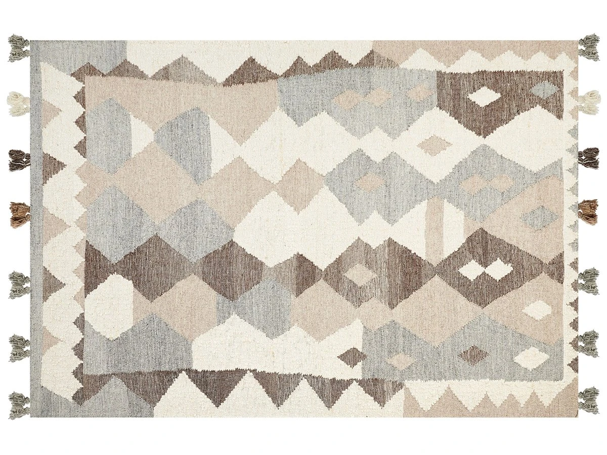 Alfombra De Lana Beige/marrón/gris 160 X 230 Cm ARALEZ 4 Alfombra De Lana Beige/marrón/gris 160 X 230 Cm ARALEZ - Imagen 4