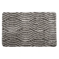 Alfombra De Microfibra Wave Gris (50 X 80 Cm) - Msv.