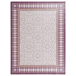 Alfombra Vinilo Baldosas Hidráulicas Marroquíes Rosa 195x285cm SAMIRA