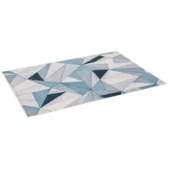 HOMCOM Alfombra De Salón Moderna Terciopelo Diamante 170x120 Cm Alfombra Geométrica Con Base Antideslizante Para Dormitorio Oficina Estudio Multicolor